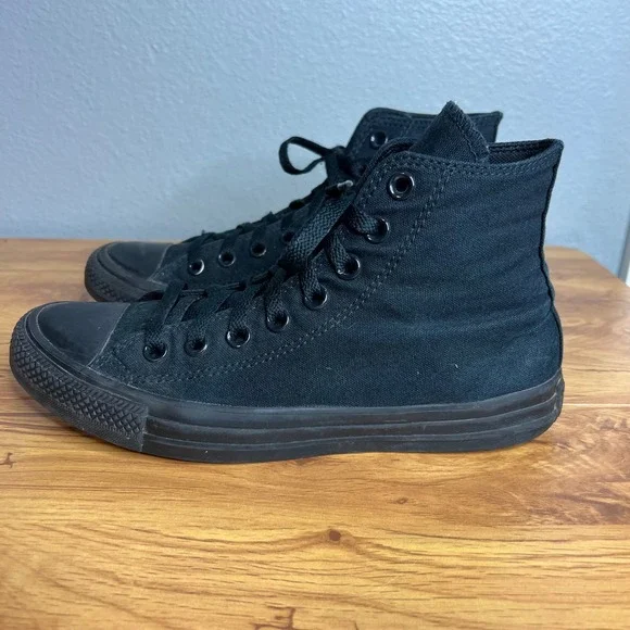 Converse Chuck Taylor All Star Hi Mens 7 Womens 9 Black Monochrome‎ Canvas - Picture 6 of 10